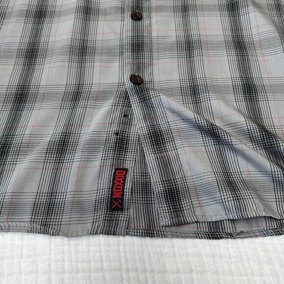 Dixxon Mens The Limiter Plaid Button Up Shirt Size Large Short Sleeve Bamboo - Picture 9 of 9
